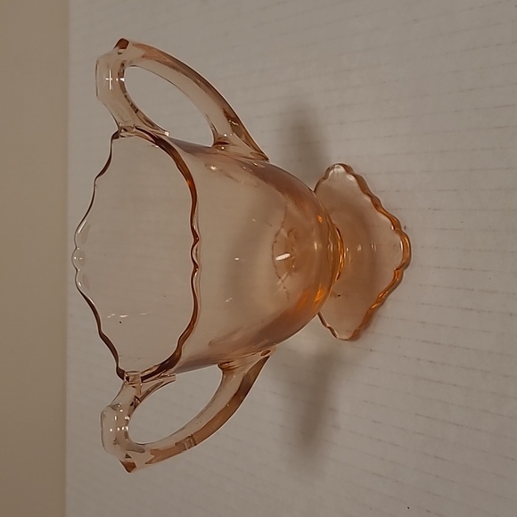 Vintage Pink Depression 2 Handled Glass - Picture 2 of 16